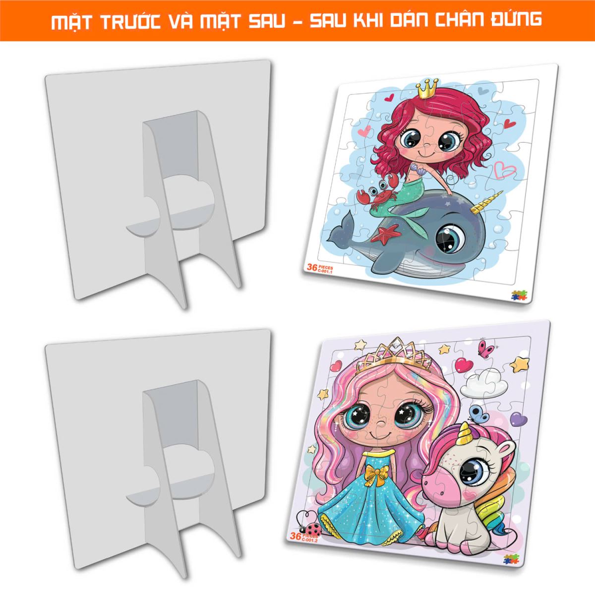 Set 2 bộ 36 mảnh + chân đế