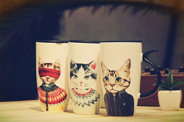 Cốc Sứ Hình Mèo